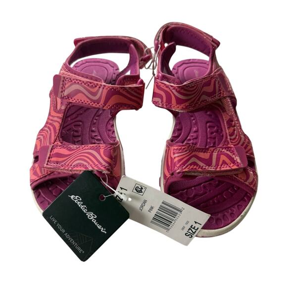 Eddie Bauer Girls' Pink River Sandals - Size 1, New - Picture 1 of 6